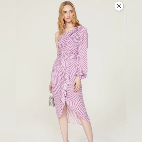 Designer Toccin Asymmetric wrap Lavender Dress size 10 - Picture 1 of 5